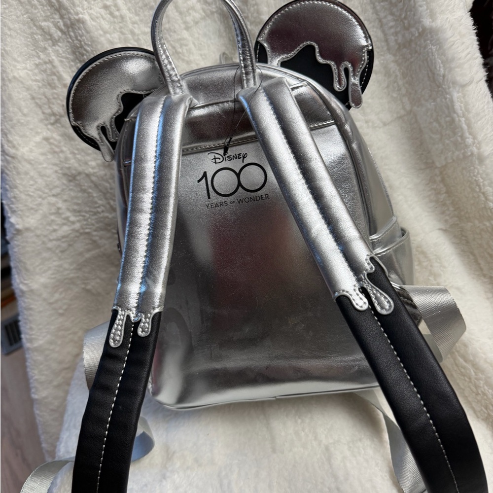 Loungefly Disney Parks Metallic Silver Backpack - Picture 2 of 4